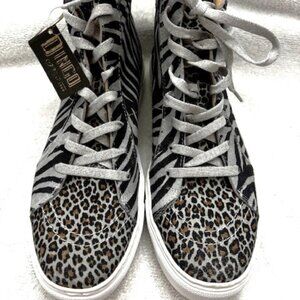 Dingo 1969 'Concrete Jungle' animal print high top leather sneaker NWT Size 9